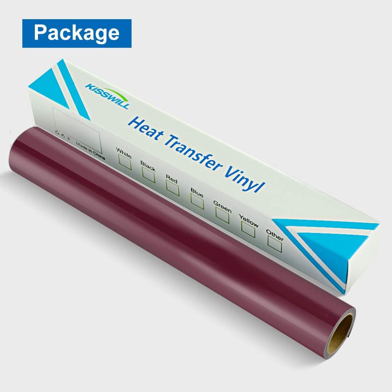 KISSWILL Heat Transfer Vinyl Maroon, 12 Inch X 6 Feet PU Maroon HTV Heat Press Vinyl for T-Shirts, Iron on Vinyl Rolls Compatible with Silhouette Cameo or Heat Press Machine - Image 5